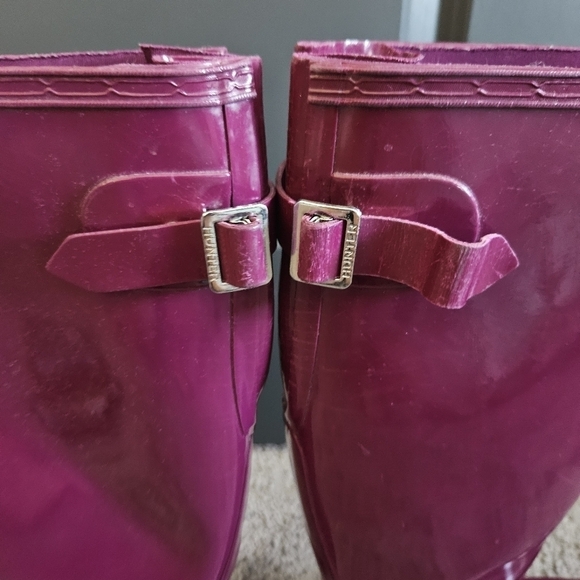 Hunter Tall Glossy Violet Rain Boots Sz 5 - Picture 9 of 15